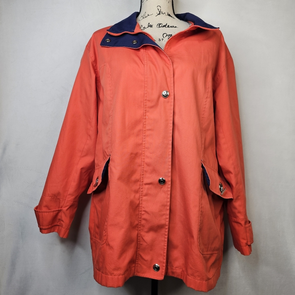 Mackintosh New England Women’s orange & Blue Jacket Coat sz Large